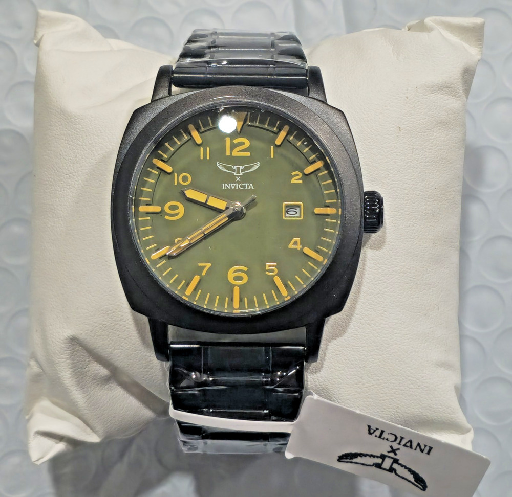 🔥69630🔥Invicta Specialty Men 44mm Metal Black Military Green dial